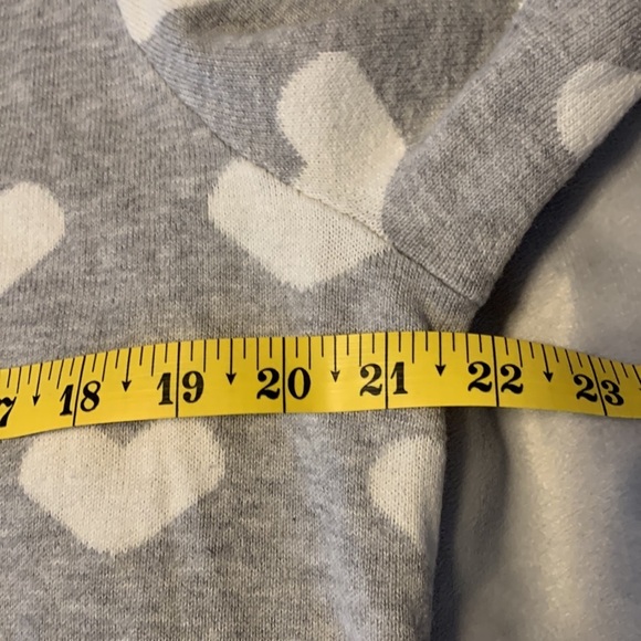 Charter club gray white hearts crew neck sweater size XXL embroidered pink heart - Picture 4 of 8